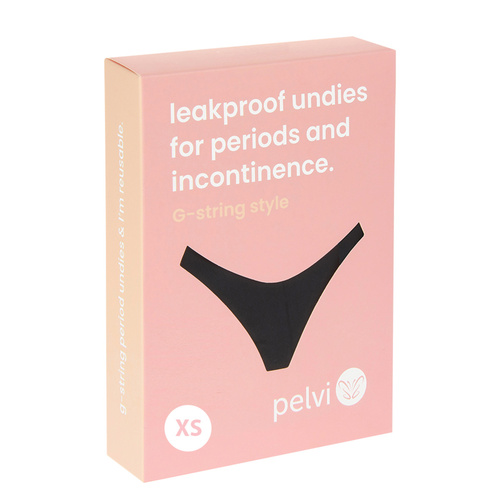Pelvi Leakproof Underwear G-String Black XS