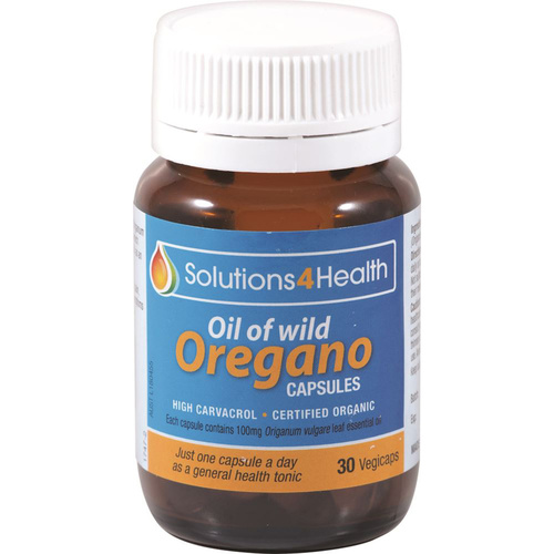 Solutions 4 Health Oil of Wild Oregano Capsules 30 Vege Capsules
