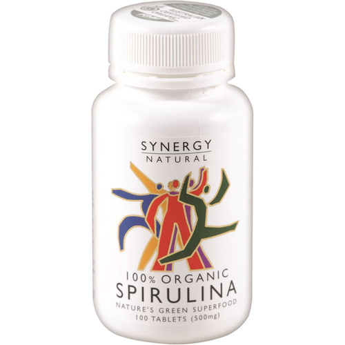 Synergy Natural Organic Spirulina 500mg 100 Tablets