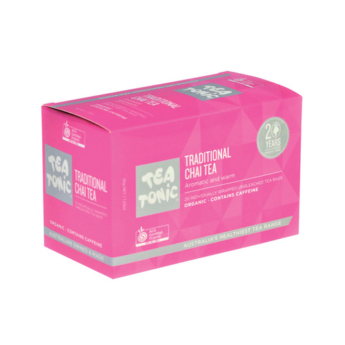 Tea Tonic Organic Traditional Chai Tea x 20 Tea Bags
