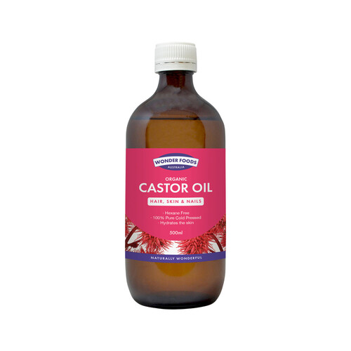Wonder Foods Organic Pure Cold-Pressed Castor Oil 500ml