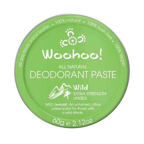 Woohoo Deodorant Paste Wild (Extra Strength Unisex) Tin 60g