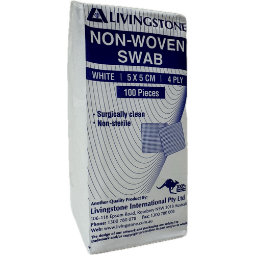 Gauze Swabs Non-Woven Non Sterile (5 x 5cm) 4ply x 100 Pack
