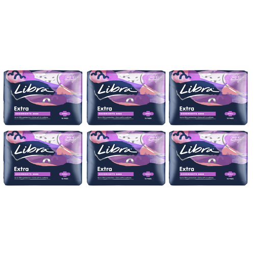 Libra Extra Goodnights Pads Extra Long (10 Pads) [Bulk Buy 6 units]