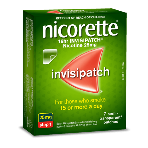 Nicorette 16 Hour Invisipatch Step 1 25mg 7 Patches