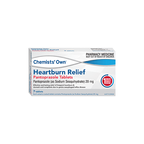 Chemists' Own Heartburn Relief Pantoprazole 20mg 7 Tablets (S2)