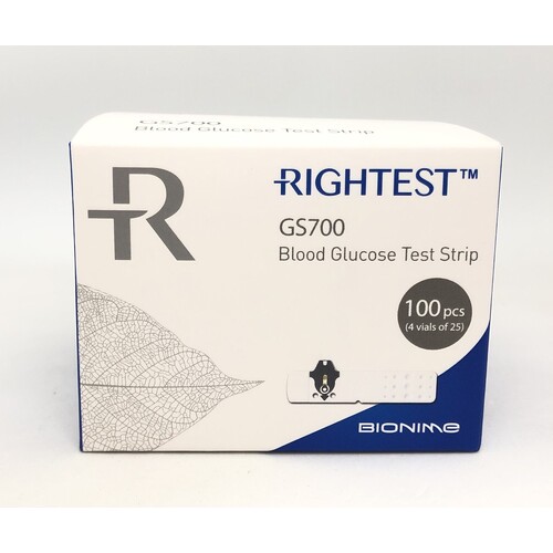 Rightest GS700 Blood Glucose Test Strips Box of 100