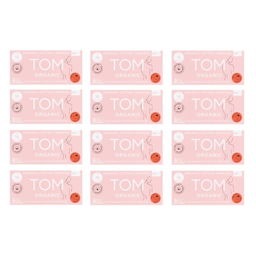TOM Organic Tampons Mini 16 Pack [Bulk Buy 12 Units]