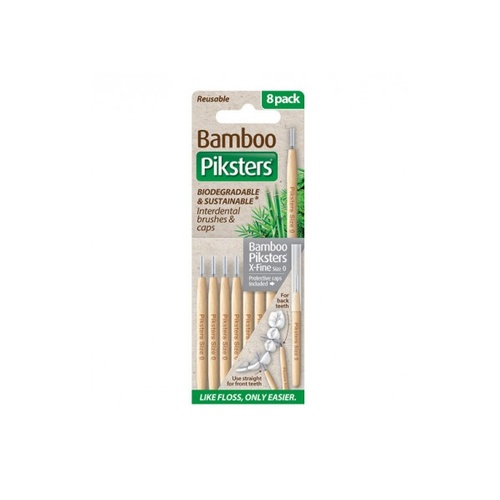 Piksters Bamboo Straight Interdental Brush Size 0 8 Pack