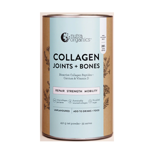 Nutra Organics Collagen Body (Joints + Bones) with Bioactive Collagen Peptides + Calcium & Vitamin D Unflavoured 450g