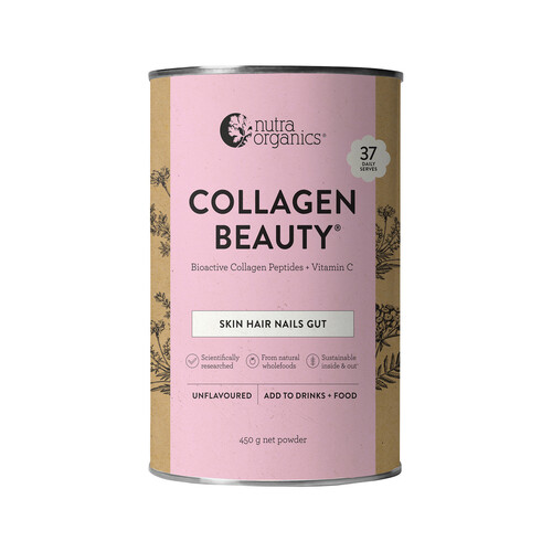Nutra Organics Collagen Beauty Bioactive Collagen Peptides + Vitamin C Unflavoured 450g
