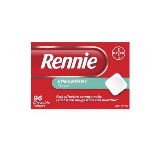 Rennie Chewable Tablets Spearmint 96 