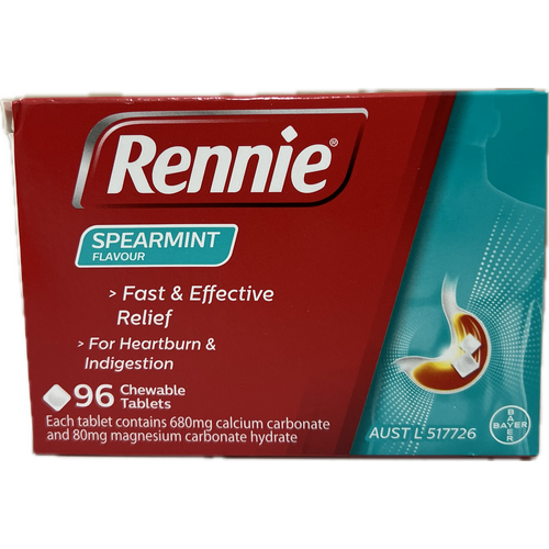 Rennie Chewable Tablets Spearmint 96