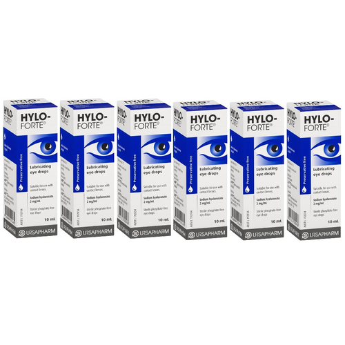 Hylo Forte 2mg Lubricating Eye Drops 10mL [Bulk Buy 6 Pack]