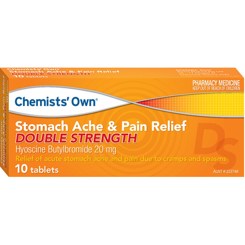 Chemists' Own Stomach Ache & Pain Relief Double Strength 10 Tablets  (S2)