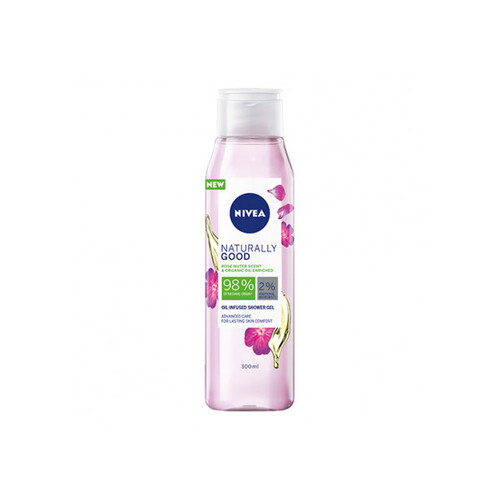 Nivea Naturally Good Rose Water Scent & Organic Oil Infused Shower Gel 300ml