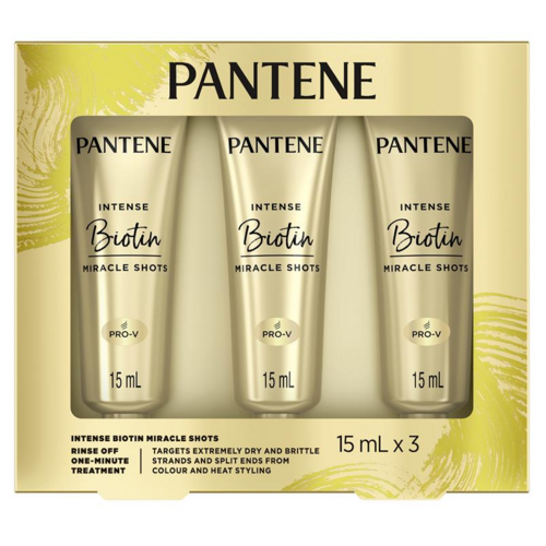 Pantene Intense Miracle Treatment Shots Biotin Nourish 3 Pack 