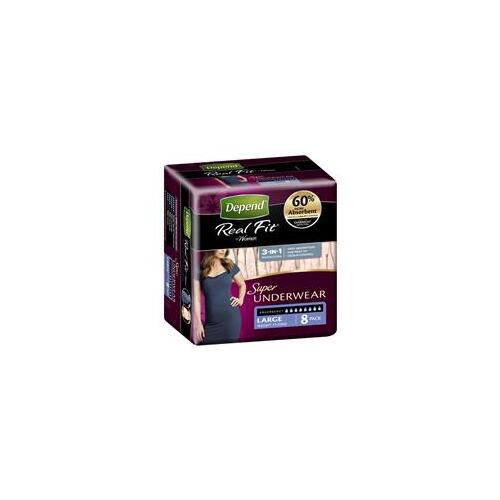 Depend Underwear Real Fit Night Female Large 8 Pack [Bulk Buy 4 Units]