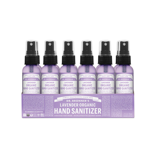 Dr. Bronner's Organic Hand Sanitizer Lavender 59ml x 12 Pack