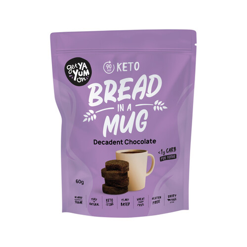 Get Ya Yum On (90 sec Keto) Bread In A Mug Decadent Chocolate 60g