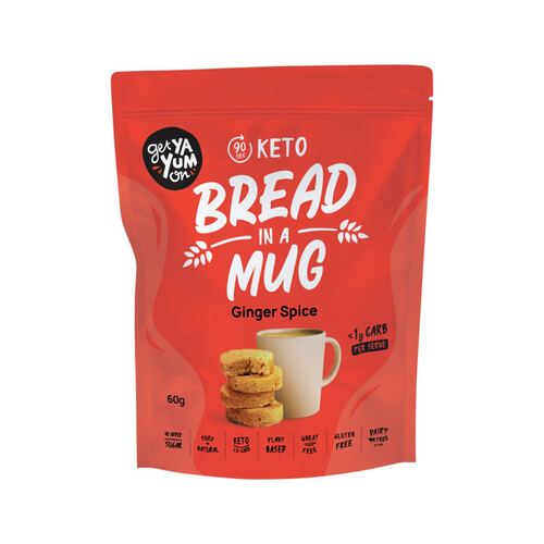 Get Ya Yum On (90 sec Keto) Bread In A Mug Ginger Spice 60g