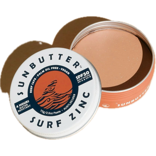 SunButter Skincare Sunscreen Surf Zinc Tan SPF 50 Tin 70g