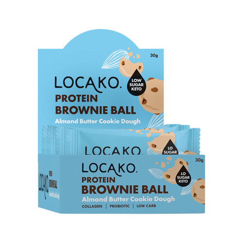 Locako Protein Brownie Ball Almond Butter Cookie Dough 30g [Bulk Buy 10 Units]