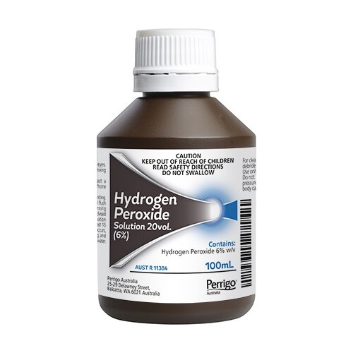 Perrigo Hydrogen Peroxide 20 Vol (6%) Solution 100ml [Australia Only]