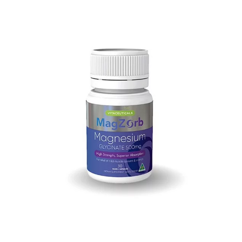 Vitaceuticals Magzorb Magnesium Glycinate 500mg 30 Capsules