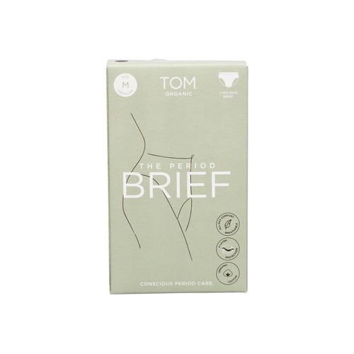 Tom Organic The Period Brief Mid-Rise (Black) - Medium