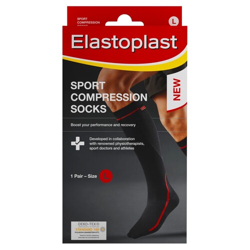 Elastoplast Sport Compression Socks Large 1 Pair