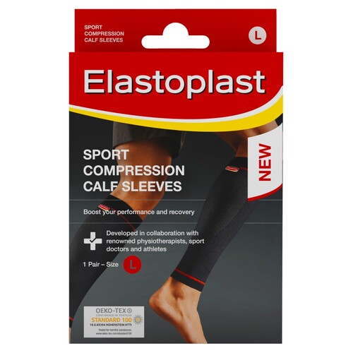 Elastoplast Sport Compression Calf Sleeves Large 1 Pair