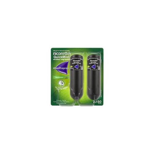 Nicorette QuickMist Mouth Spray Freshmint Duo 150 Sprays 2 Pack