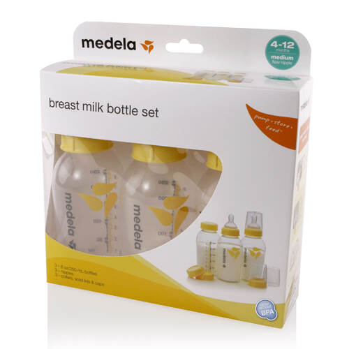 Medela Breast Milk Bottle 250ml with Wide Base Teat 3 Pack