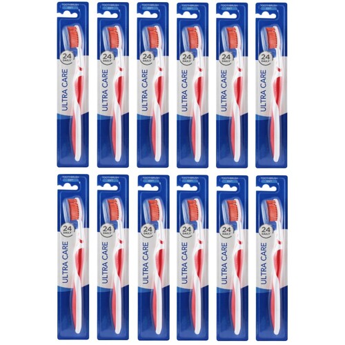 24 Daily Soft Toothbrush Assorted Single [Bulk Buy 12 Units]