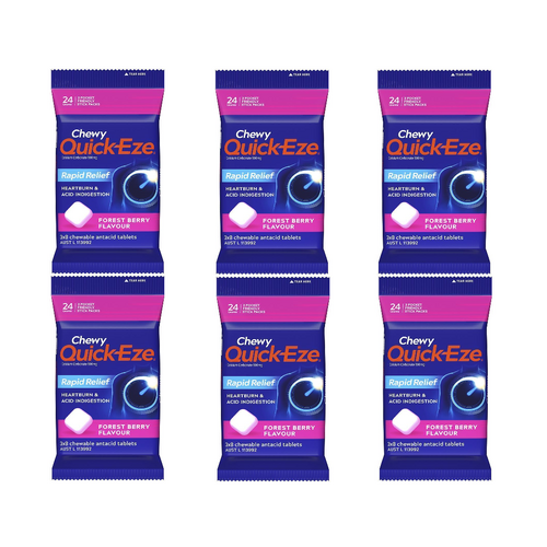 Quick Eze Chewy Forest Berry Multi Pack 24 Tabs [Bulk Buy 6 Units]