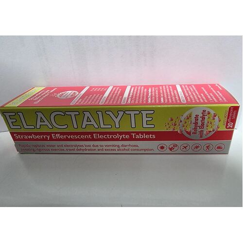Elactalyte Strawberry 20 Effervescent Tablets