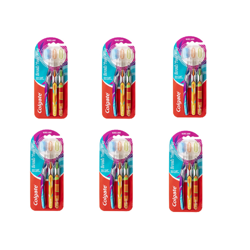 Colgate Brush Your Way Slim Soft Advanced Toothbrush Utra Soft 3 Pack [Bulk Buy 6 Units]