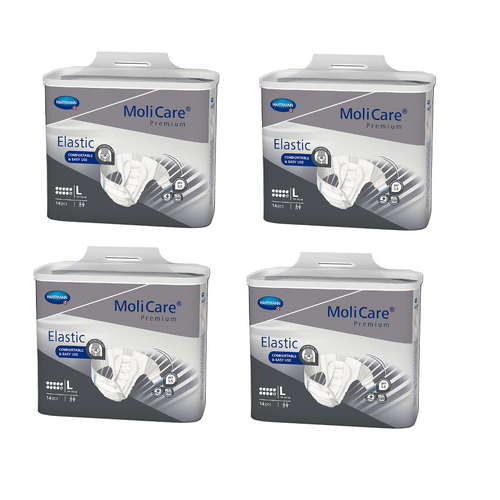 MoliCare Premium Elastic 10 Drops Size L 14 Pack [Bulk Buy 4 Units]