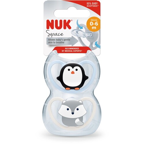 Nuk Space Soother 0-6 Months 2 Pack - Assorted