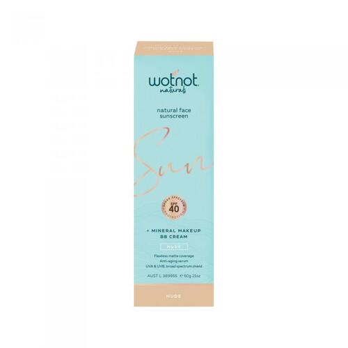 Wotnot Natural Face Sunscreen 40 SPF BB Cream (Nude) 60g
