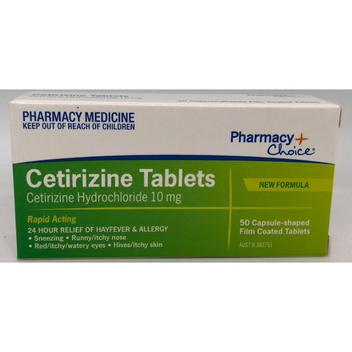 Pharmacy Choice Cetirizine Hayfever & Allergy Relief 50 Tablets (S2)