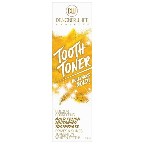 Designer White Tooth Toner Whitening Toothpaste 75mL Gold