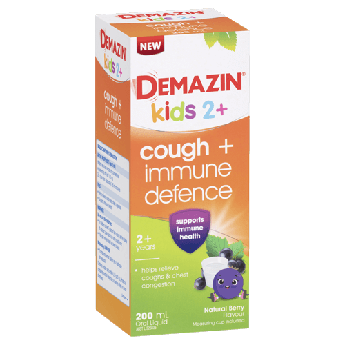 Demazin Kids 2+ Cough + Immune Defence Syrup 200mL (S2)