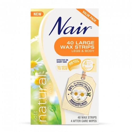 Nair Soft Natural Large Wax Strips 40pack