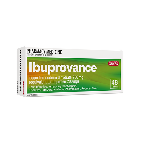 Pharmacy Action Ibuprovance 256mg 48 Tablets (S2)