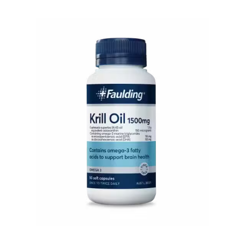 Faulding High Strength Krill Oil 1500mg 50 Soft Gel Capsules