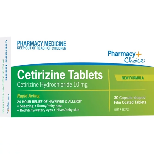 Pharmacy Choice Cetirizine Hayfever and Allergy Relief 30 Tablets (S2)