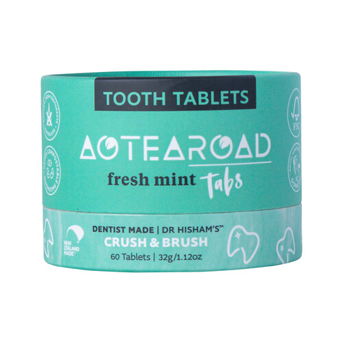 Aotearoad Tooth Tablets (Crush & Brush) Fresh Mint Tabs 60t