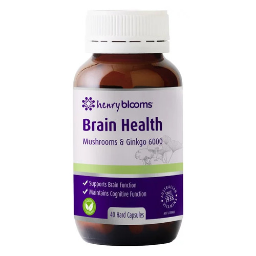 Henry Blooms Brain Health Mushrooms & Gingko 6000 40 Capsules